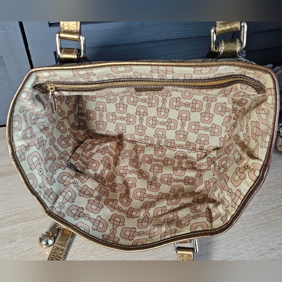 Authentic GUCCI Monogram GG Canvas Jolicoeur Pink and Gold Tote - Picture 10 of 14